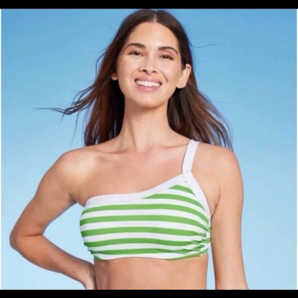 Shade & Shore Striped Bikini Top sz 34B NWT